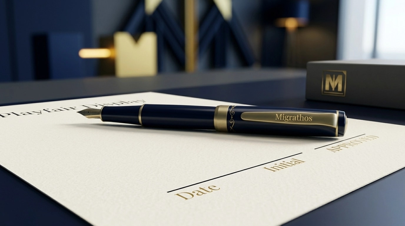 Legal document with fountain pen — the paperwork burden of traditional immigration firms